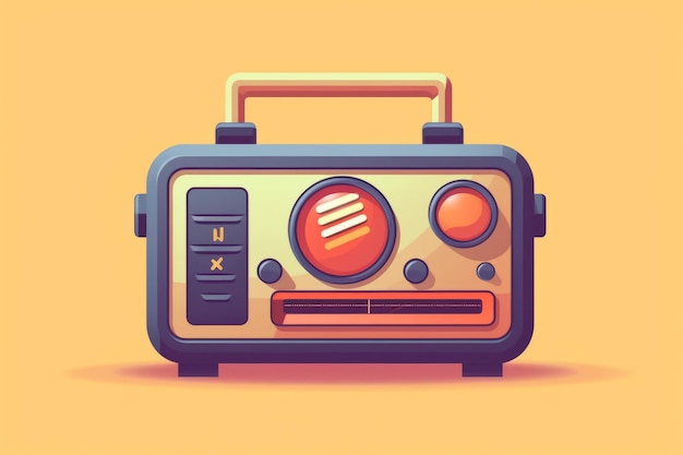 A cartoon image of a radio with the number 1 on it