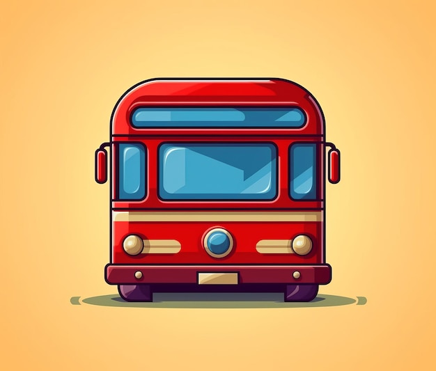 Мультяшное изображение красного автобуса с цифрой 2 спереди.