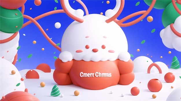 A cartoon image of a white and red bunny with the words crmmass on it