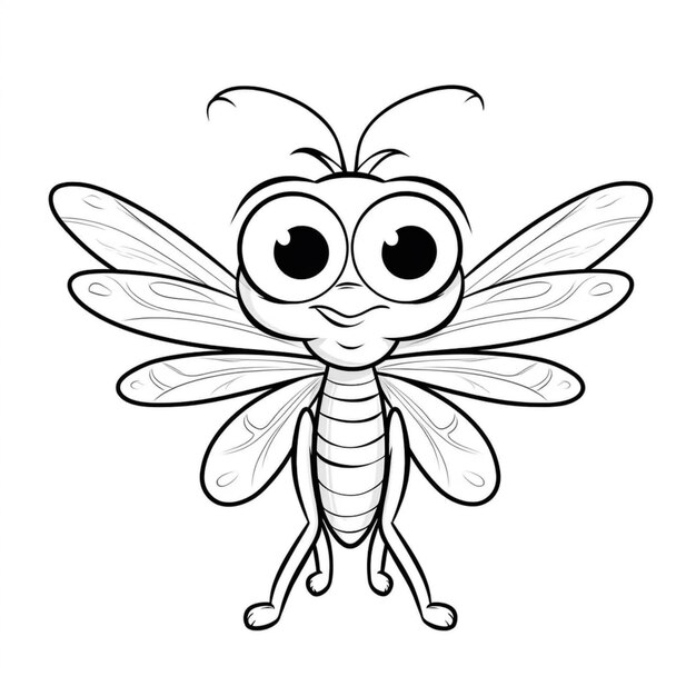 Photo a cartoon insect with big eyes and a big nose generative ai