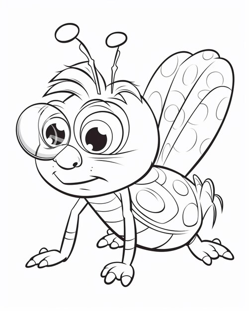 a cartoon insect with big eyes and a big nose generative ai