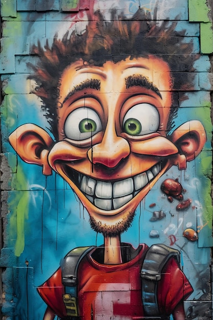 Cartoon karakter graffiti tekening