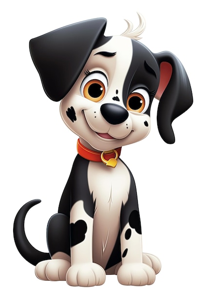 cartoon karakter schattige hond puppy op een witte geïsoleerde achtergrond Generatieve AI illustratie