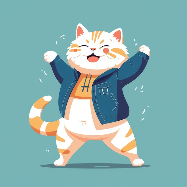 Cartoon kat dansen AI gegenereerde afbeelding