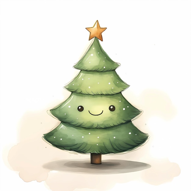 cartoon kerstboom illustratie