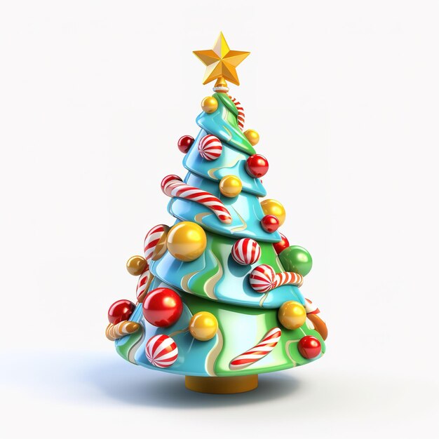 Cartoon kerstboom Spirit of Christmas gemaakt met Generative AI