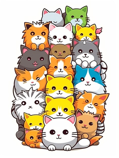 cartoon kittens vector