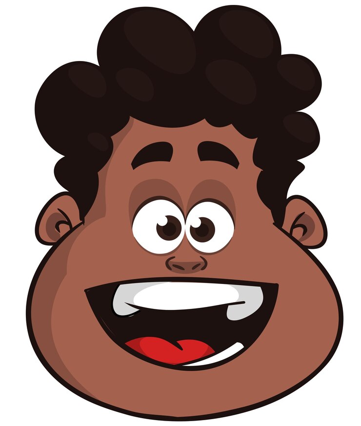 Foto cartoon kleine afro-amerikaanse jongen xavector illustratie van jonge tiener omschreven jongen hoofd tekening