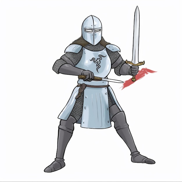 Premium AI Image | A cartoon of a knight with a sword and a sword ...