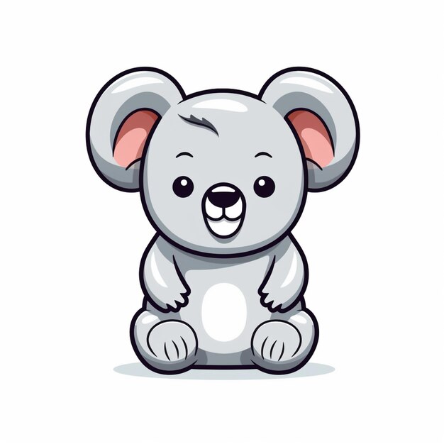 cartoon koala bear sitting on the ground with its paws crossed. generative ai.