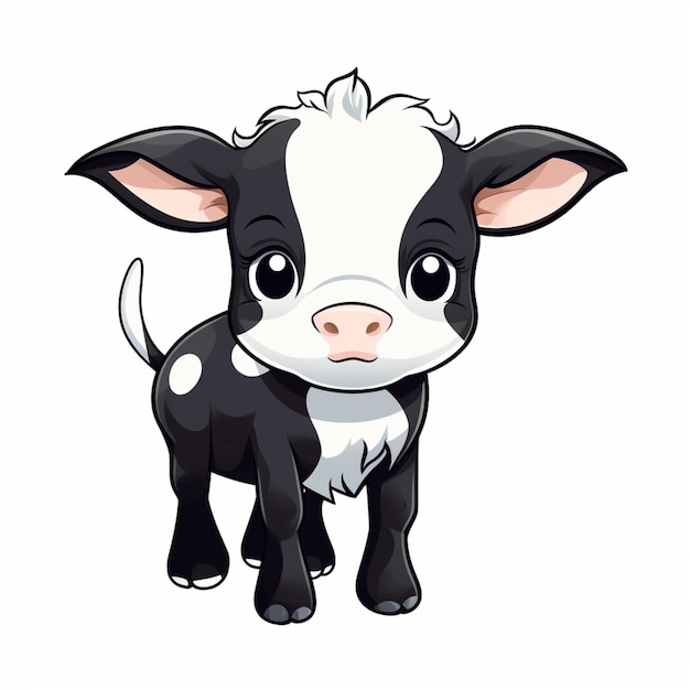 cartoon koe met grote oren en een wit gezicht generatieve ai
