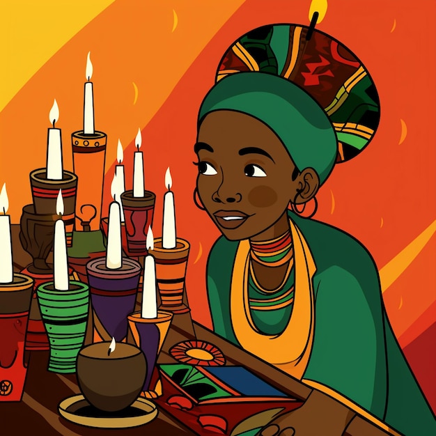 Foto kwanzaa dei cartoni animati