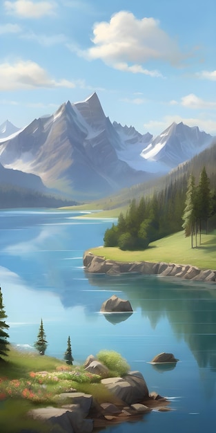 cartoon landscape painting