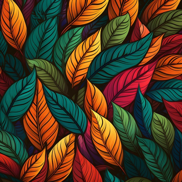 만화 나뭇잎 패턴