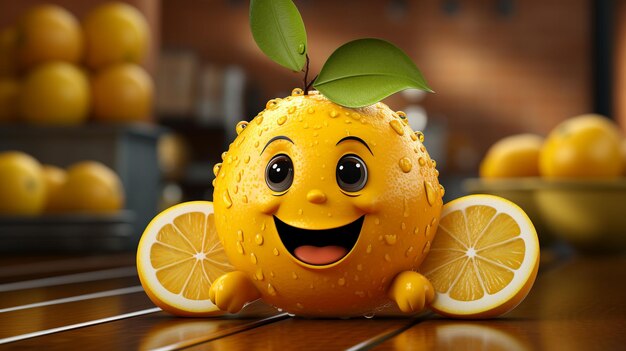 cartoon lemon character