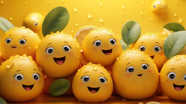 Cartoon lemon character