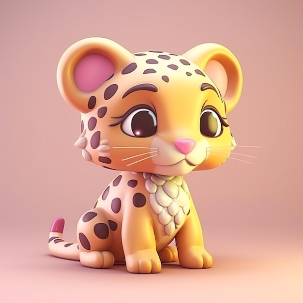 Cartoon Leopard Baby Leopard Leopard 3D character Leopard 2D icon Cute Leopard images