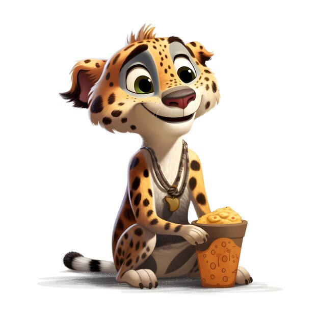 A cartoon of a leopard