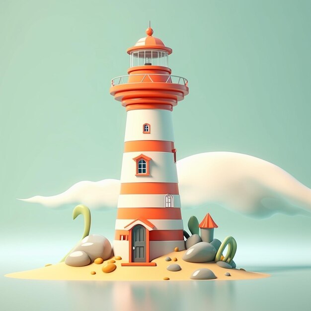 Cartoon Lighthouse 3D