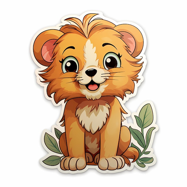 Photo cartoon lion cute baby