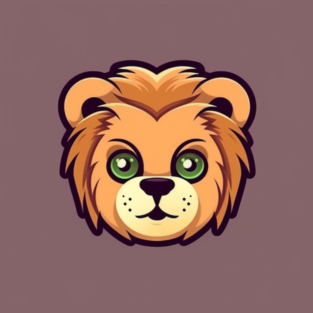 Photo cartoon lion face clipart