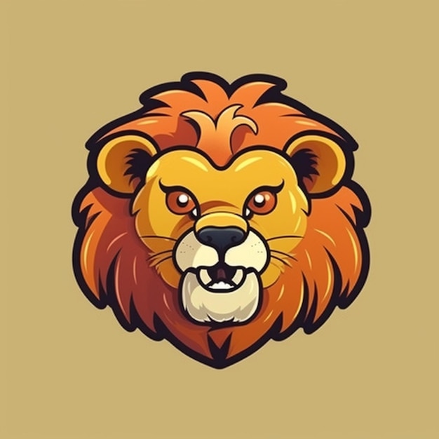 Photo cartoon lion face clipart