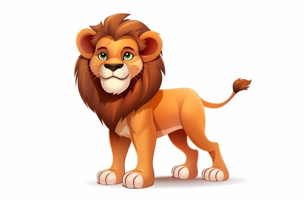 Cartoon lion isolated on a white background vector illustration for your design