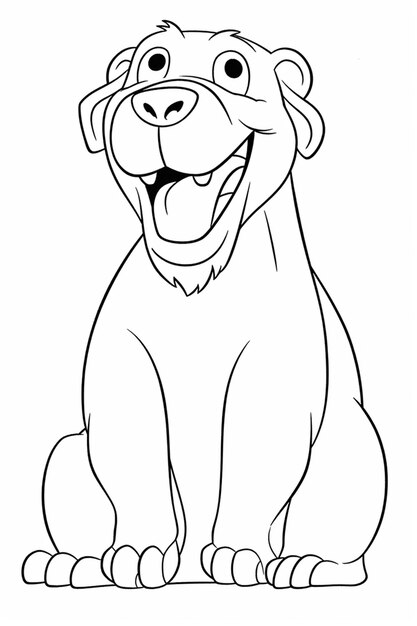 a cartoon lion sitting down with his mouth open and tongue out generative ai