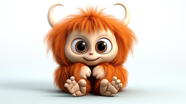 a cartoon of a lion with big eyes and horns.