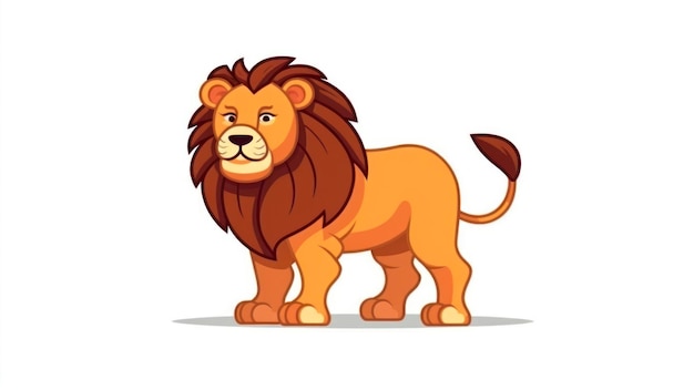 A cartoon lion with a big mane.