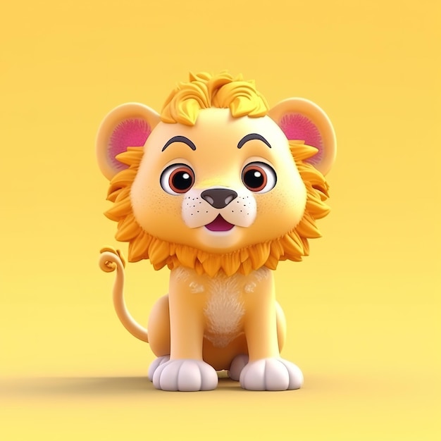 A cartoon lion with a big nose and a big smile on its face