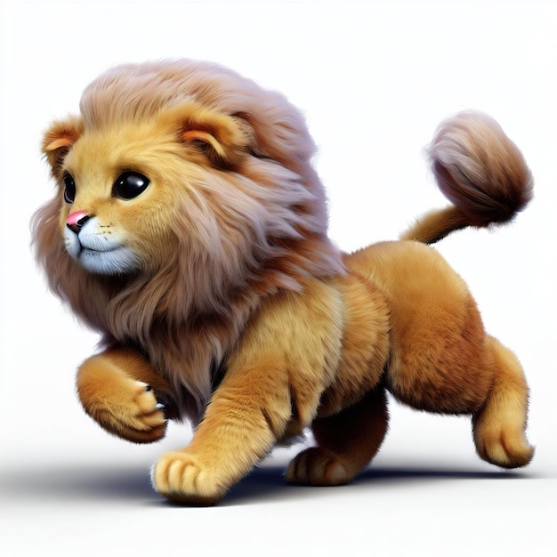 A cartoon lion with a white background and a blue background.