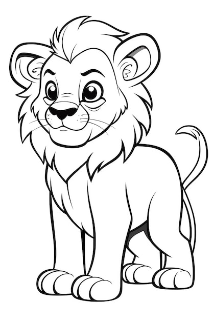 Photo a cartoon of a lion