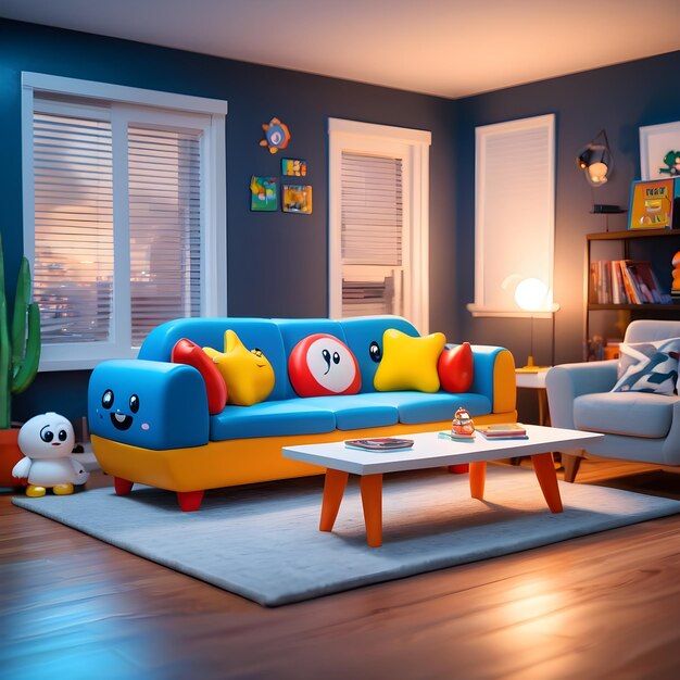 cartoon living room