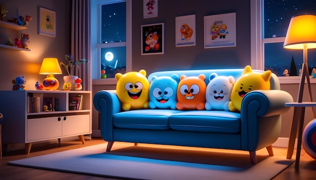 cartoon living room