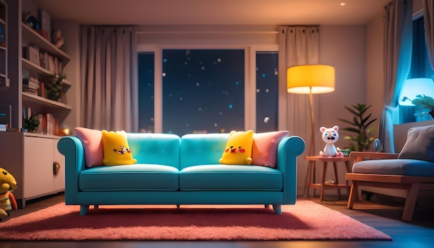 cartoon living room