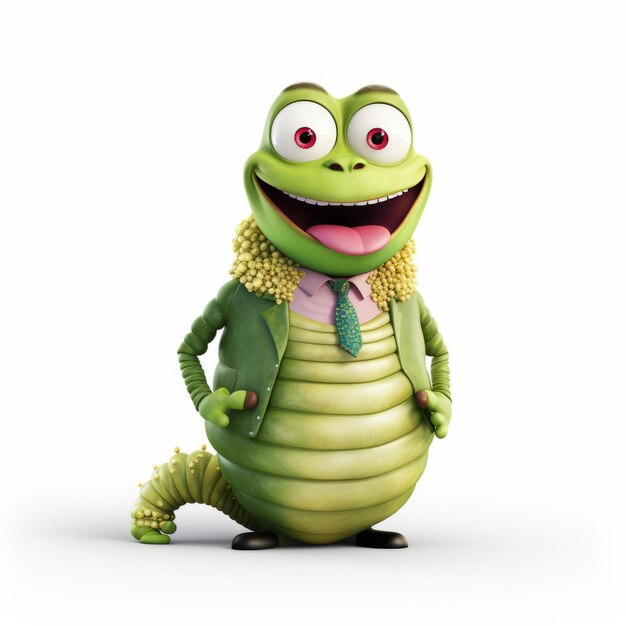 Photo cartoon lizard in stylish suit satirical caricature with a smile