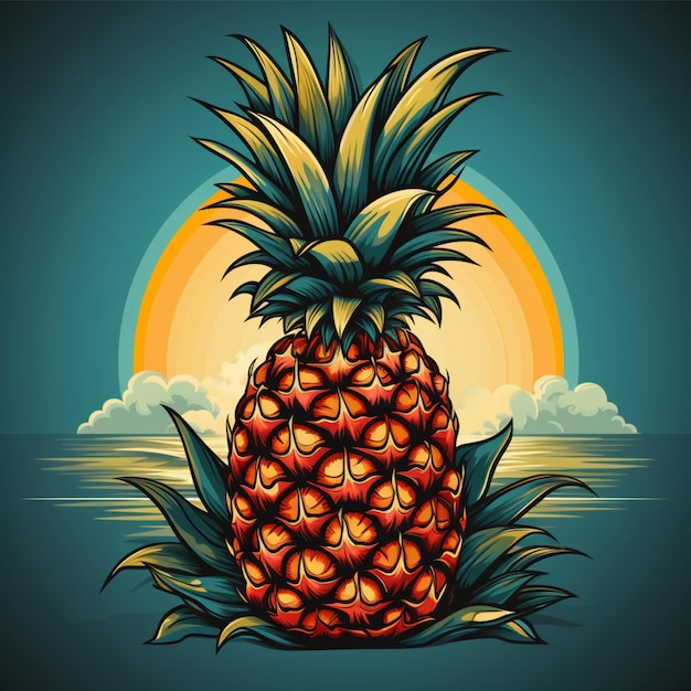 cartoon logo ananas fruit