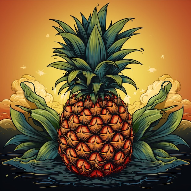 cartoon logo ananas fruit