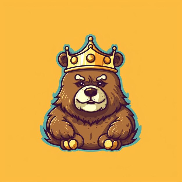 Cartoon logo of a bear wearing a king's crown 7