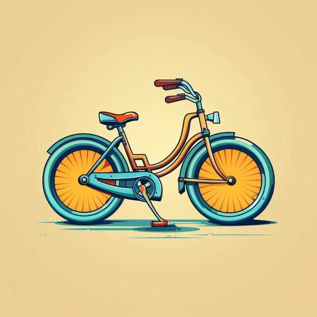 cartoon logo bicycle