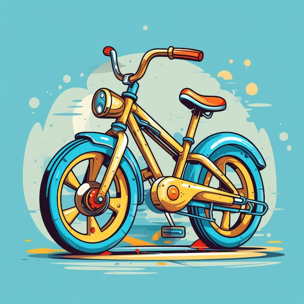 cartoon logo bicycle