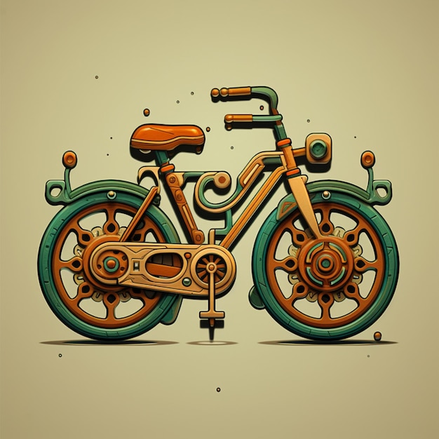 cartoon logo bicycle