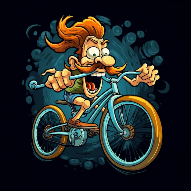 cartoon logo bicycle