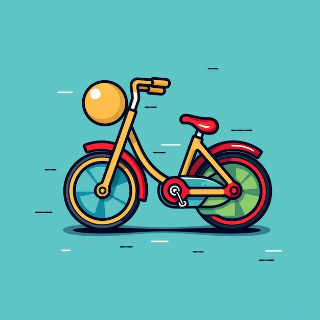 cartoon logo bicycle