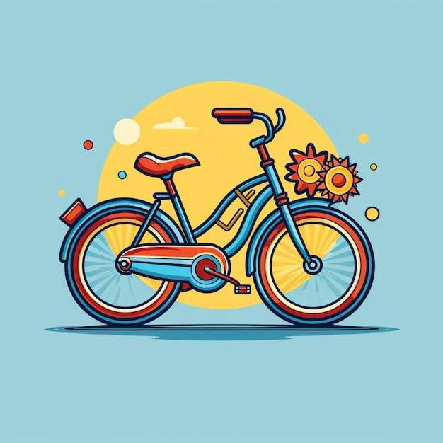 cartoon logo bicycle