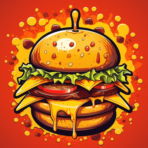 cartoon logo burger