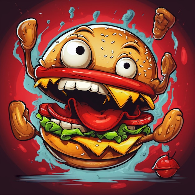 cartoon logo burger