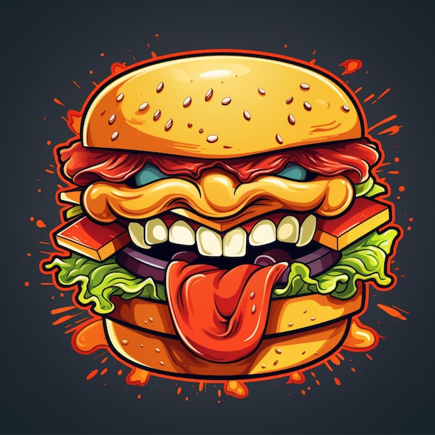 Cartoon logo burger
