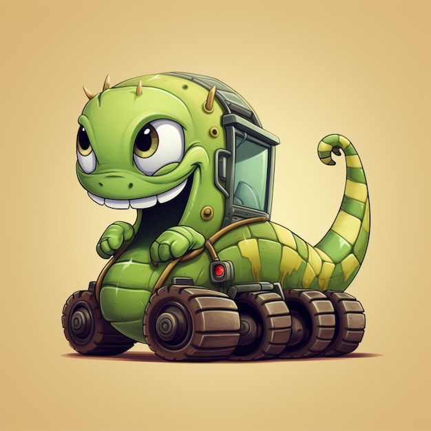 Photo cartoon logo caterpillar